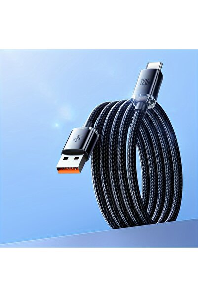 Choice كابل شحن فائق السرعة بطول 2 متر، أسود اللون، بقدرة 120 واط، من نوع USB...