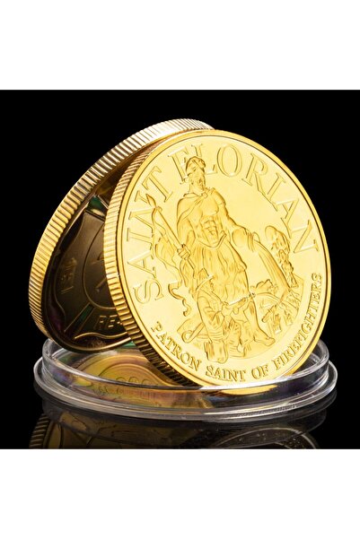 Choice عملة تذكارية مطلية بالذهب، شفيع رجال الإطفاء، عملة فنية تذكارية، مجموع...