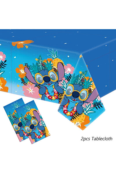 Miniso 2pcs 2/4pcs Disney Stitch birthday party tablecloth, disposable plasti...