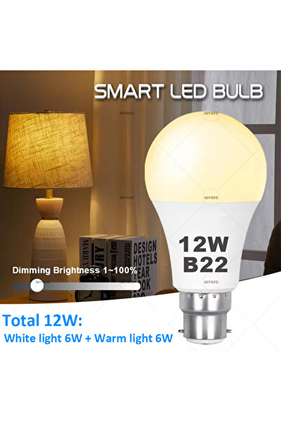 Choice Yes B22 BASE 220V B22 Base WIFI Smart Bulb Brightness Adjustment LED L...