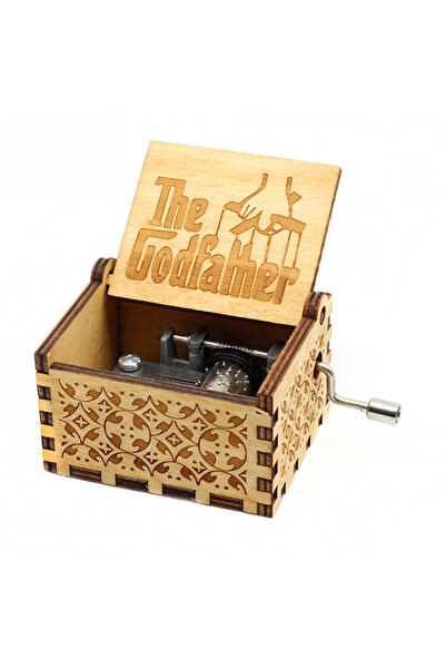 Miniso white Wooden Hand Cranked Music Box Solid Wood Antique Carved Wooden H...