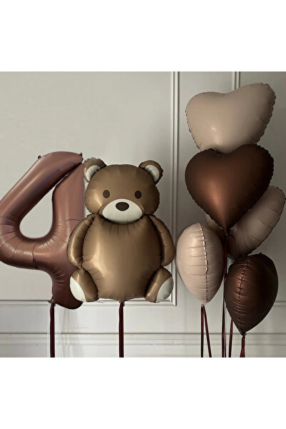 Choice 32inch 4 7pcs Cute Brown Bear Balloons 32 Inch Number 0-9 Years Old Ba...