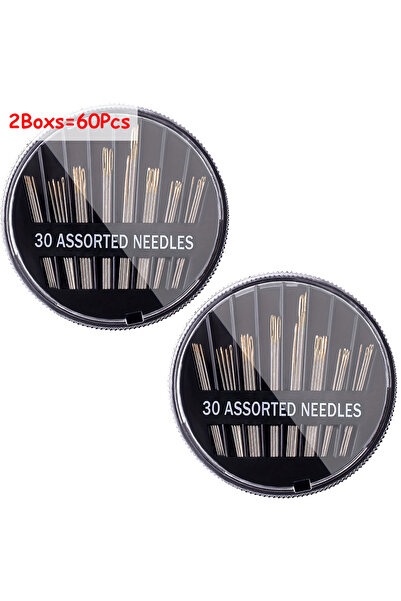 Choice 60pcs(2Box) 30-120pcs Golden-tailed Hand-sewing Black Needles 6 Sizes ...