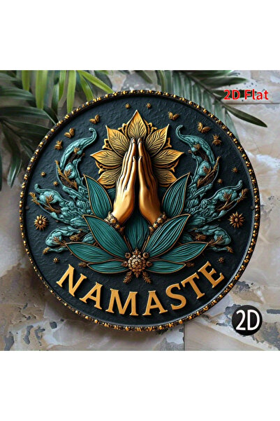 Choice 20x20cm TYA34952 2D Flat, 1pc Namaste Round Metal Sign - Spiritual Wel...