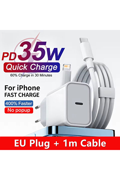 Choice EU Plug - 1m Cable 35W PD Fast Charger For iPhone 11 12 13 Mini 14 Pro...