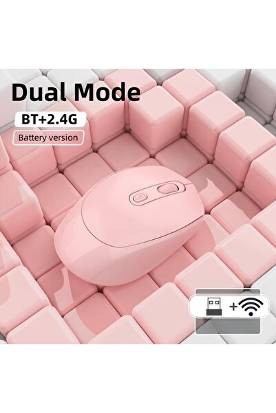 Choice ماوس لاسلكي ثنائي الوضع باللون الوردي، متوافق مع تقنية البلوتوث، بتردد...