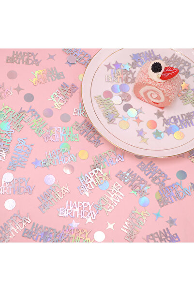 Choice 200pcs 200pcs Happy Birthday Confetti, Iridescent Confetti Circle Star...