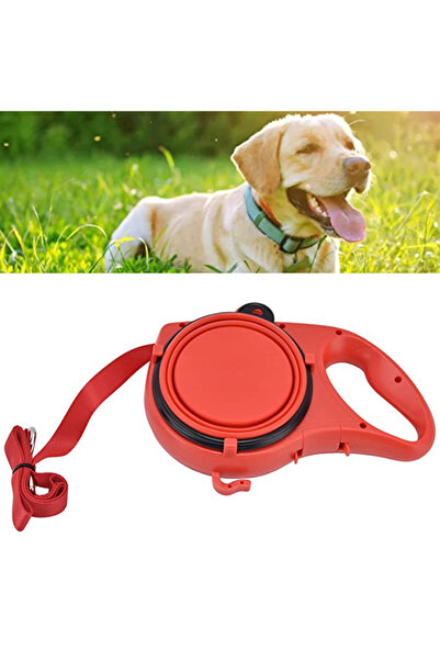 Choice Red Multifunction Pet Dog Leash with Builtin Water Bottle Bowl Waste B...