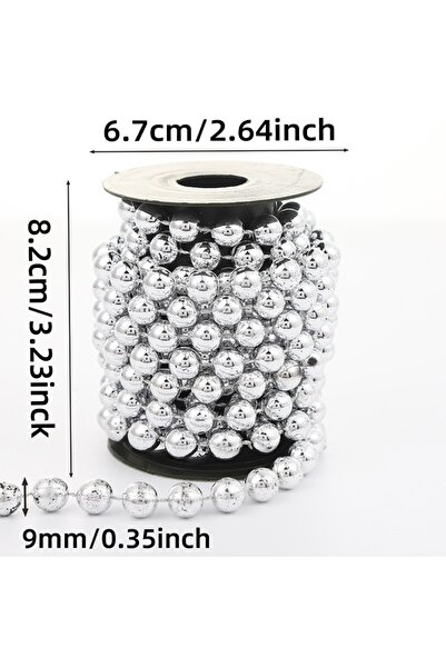 Choice مجموعة واحدة من خرز عيد الميلاد الإبداعي الفضي مقاس 9 مم، سلاسل زخرفية...