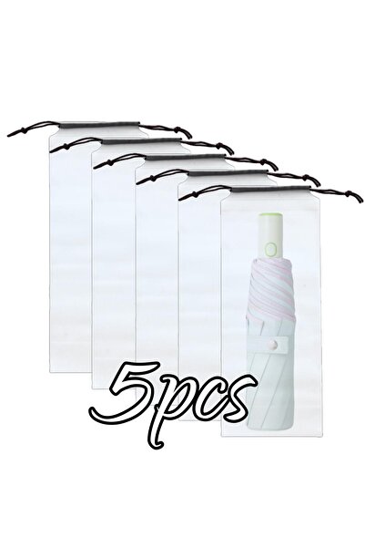 Choice 5pcs 5/20pcs Waterproof Translucent Umbrella Storage Bag with Drawstri...