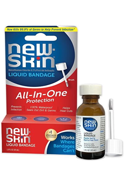 new skin New-Skin Liquid Bandage, Waterproof for Scrapes and Minor Cuts, 1 Ounce