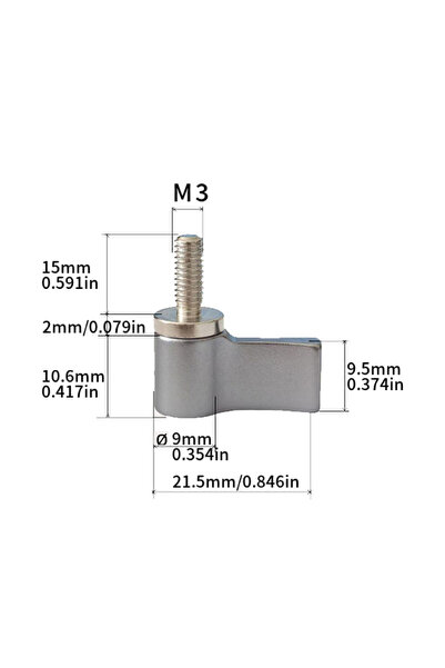Choice55 2PCS Gray mini 7shape M3X15 2PCS M3M4M5M6M8 aluminum alloy mini hand...