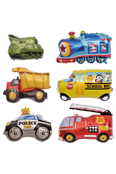Choice مجموعة متنوعة أخرى من 6 بالونات فويل صغيرة على شكل سيارات وشاحنات وقطا...