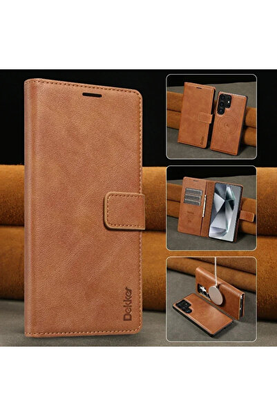 Choice Galaxy S25 Ultra Brown 2 In 1 Magnetic Leather Case for S25 Ultra S24 ...