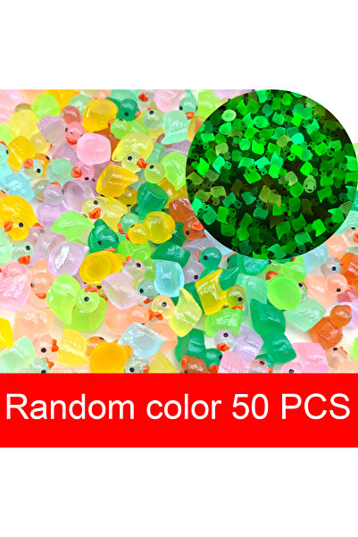 Choice 50 قطعة من تماثيل البط الصغيرة المضيئة المصنوعة من الراتنج، مثالية لتز...