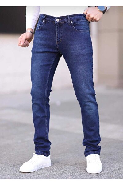 Denim Erkek Kot Pantalon Koyo Laji? Fermoar Yuksek Bel Geni?ş Paça