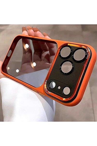 Choice جراب هاتف فاخر شفاف باللون البرتقالي لهاتف iPhone 13 Pro Max، متوافق م...