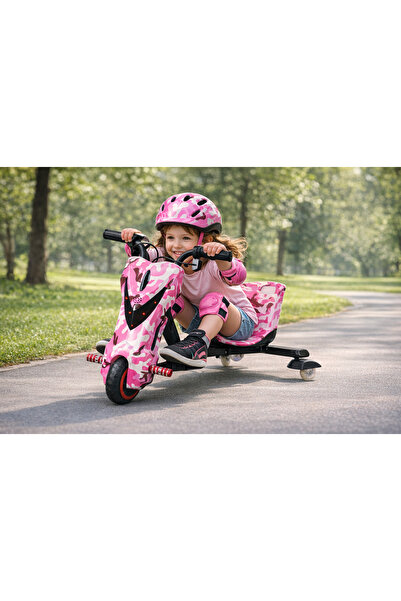 Scooter 36V Electric Mini Drift Scooter for Kids - Camouflage Pink, with Blue...