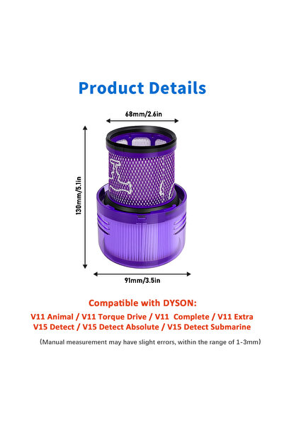 Choice V11 V15 filter For Dyson Vacuum Cleaner Accessories HEPA Filter Brush ...