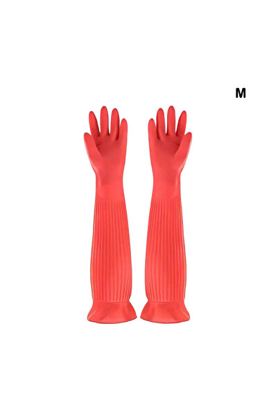 Choice show as picture 55cm 1 Pair Household Long Gloves Waterproof Cleaning ...