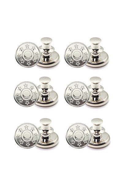 Choice silver 6pcs-Adjustable detachable jeans button Sew free vintage metal ...