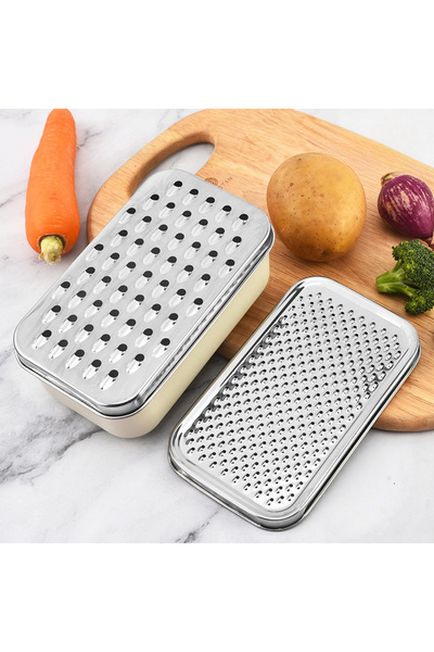 Choice1 مبشرة جبن فضية اللون، قطعة واحدة، مزدوجة الجوانب، محمولة، لتقطيع الزن...