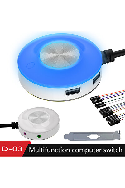 Choice زر تشغيل/إيقاف أبيض بطول 1.8 متر، مزود بإضاءة RGB بستة ألوان، وسماعة ص...