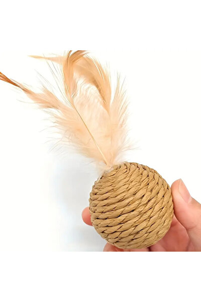 Choice لعبة قطط تفاعلية واحدة من الخيزران، تتضمن أجراسًا تصدر صوتًا، وكرة ريش...