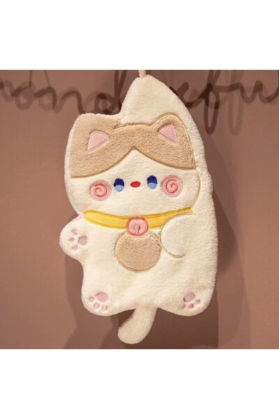 Choice 02 Cute Cat Hand Towel Quick Drying Kitchen Cleaning Rag Coral Velvet ...
