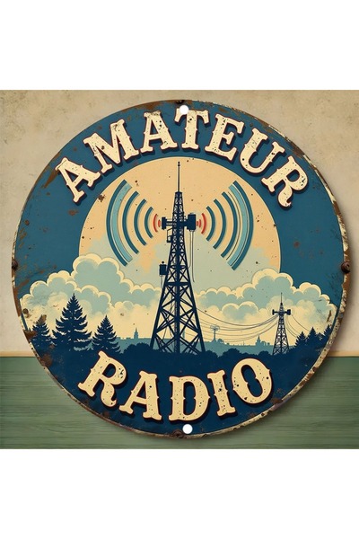 Choice لوحة حائط معدنية عتيقة لجهاز راديو هواة مقاس 20×20 سم TYA29571 - ديكور...