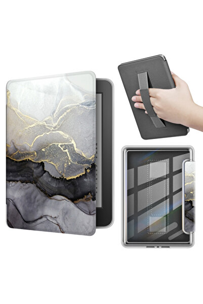 Choice RS23CV 2024 6 inch Black Marble Clear Back Smart Case For New Kindle P...