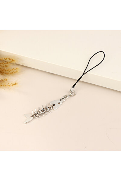 Choice one size Y2K Creative Fishbone Mobile Phone Chain Metal Fish Bone Phon...