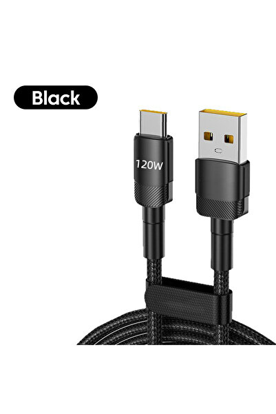 Choice كابل شحن سريع من نوع USB-C أسود اللون بطول 1 متر، بقوة 120 واط، من NNB...