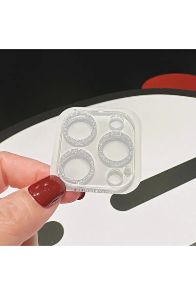 Choice 17 Pro Silver Glitter Lens Tempered Glass For iPhone 17 16 15 14 13 Pr...