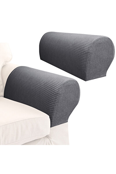 Choice غطاءان لذراعي الأريكة، لون رمادي داكن، قطعتان، غطاء مريح وناعم لمساند ...