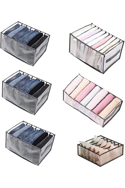 Arabest 6Pcs Wardrobe Clothes Organizer, Visible Foldable Closet Organizers, ...