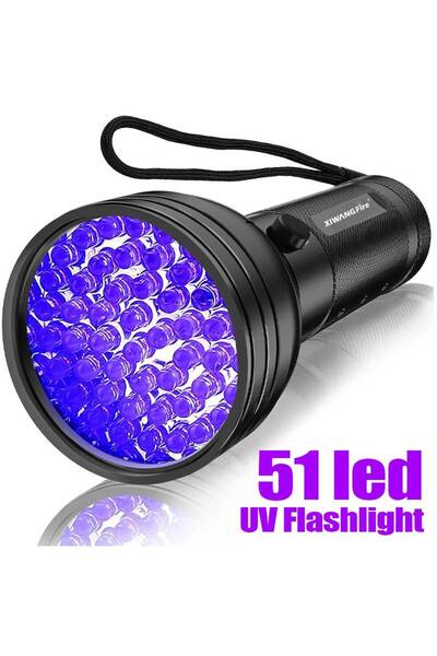 Heinast مصباح يدوي أزرق عالي الطاقة بدون بطارية، مزود بـ 1-51 مصباح LED، ضوء ...