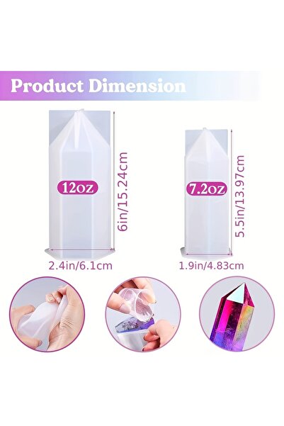 Choice 2pc- Crystal Tower m 2-piece crystal tower resin mold, suitable for DI...