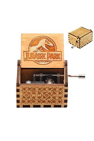 Jurassic Park 04 HOT Wooden Hand Crank Black Music Box Children's Holiday Gif...