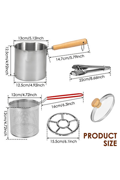 Choice Style 5 Deep Frying Pot Stainless Steel Fryer Pan Fry Pot with Basket ...