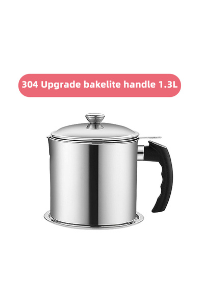 Choice A-304 -1.3L Grease Container Oil Pot With Fine Mesh Strainer Oil Stora...