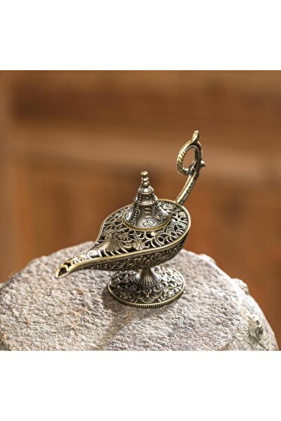 Choice Brown Antique Metal Incense Burner, Aladdin's Magic Lamp Design, Decor...
