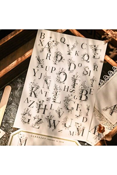 Choice 240603 ملصقات حروف أبجدية فنية جمالية قابلة للفرك، مع كلمات مزينة بالز...