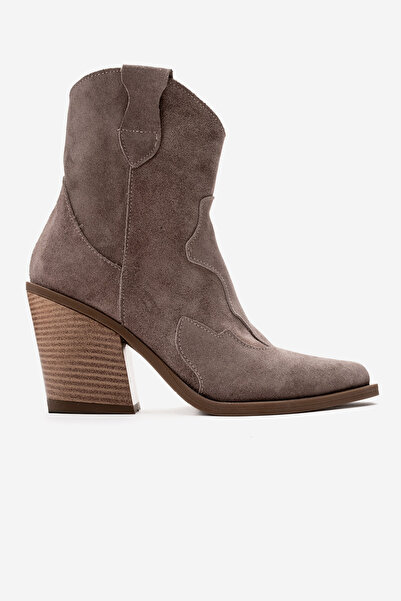 Ataköy Ayakkabı KADIN DERİ WESTERN BOT VIZON SUET