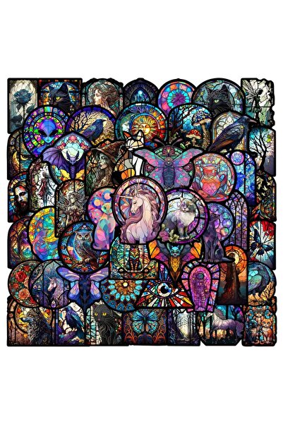 Choice 50pcs 50Pcs Stained Glass Graffiti Stickers Water Bottle Laptop Phone ...
