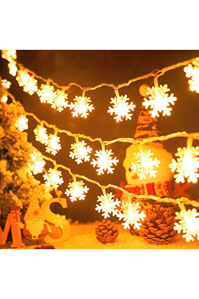 Choice سلسلة أضواء LED دافئة على شكل ندفة ثلجية بطول 1.5 متر، تعمل بمنفذ USB ...