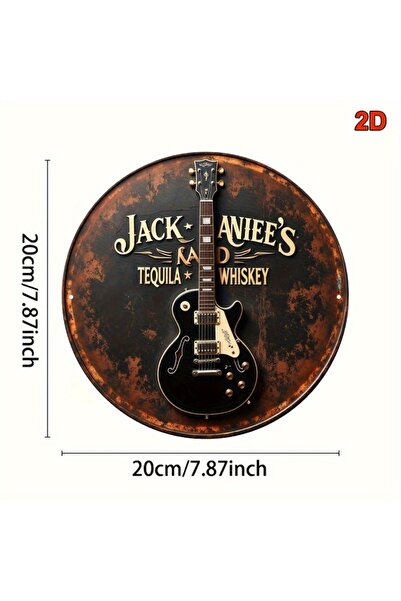 Choice لوحة جدارية معدنية مسطحة ثنائية الأبعاد مقاس 20×20 سم، تحمل صورة جيتار...
