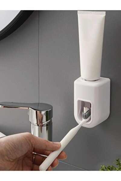 Choice WHITE 1PC Automatic Toothpaste Squeezer Bathroom Toilet Wall No Punchi...