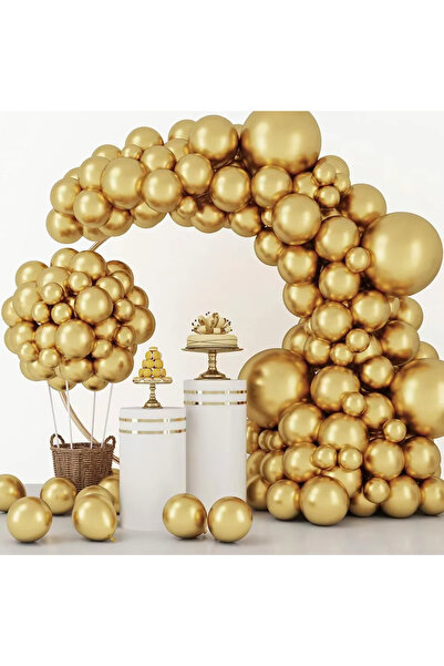 Choice Other Other Gold Metallic Gold Latex Balloons Set, Multi-Size Balloon ...