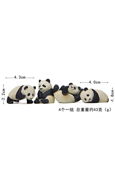 Choice Black 4Pcs/Set Cartoon Mini Animal Panda Micro Landscape Figurine Deco...